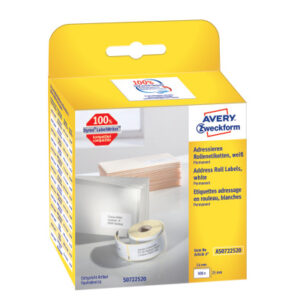 AVERY ZW. Adress-Etiketten       54x25mm AS0722520 weiss, Rolle         500 Stück