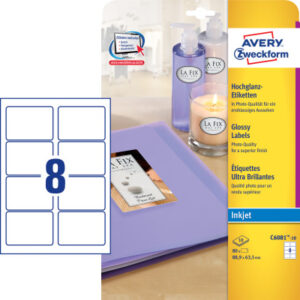AVERY ZW. Etiketten          88,9x63,5mm C6081-10  weiss, glossy         80 Stück
