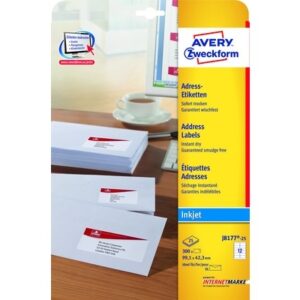 AVERY ZW. Adressetiketten    99,1x42,3mm J8177-25  InkJet, weiss  300 Stk./25 Bl.