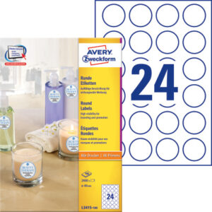 AVERY ZW. Etiketten                 40mm L3415-100 weiss               2400 Stück