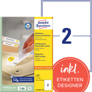 AVERY ZW. Etiketten        199,6x143,5mm L4734REV1 weiss                200 Stück