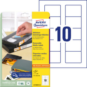 AVERY ZW. Disketten-Etiketten  70x50,8mm L4738REV  non-perm.      250 Stk./25 Bl.