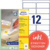 AVERY ZW. Universaletiketten 99,1x42,3mm L4743REV  weiss,non-perm.  1200St./10 B.