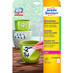 AVERY ZW. Folienetiketten     99,1x139mm L4774REV2 weiss,non-perm.  80 St. 20 Bl.