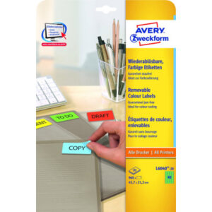 AVERY ZW. Etiketten          45,7x21,2mm L6040-20  grün             960Stk./20Bl.