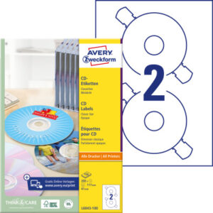 AVERY ZW. CD-Etiketten Classic     117mm L6043-100 ILK A4, weiss      100Bl./2St.