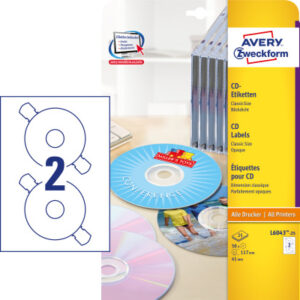 AVERY ZW. CD-Etiketten Classic     weiss L6043-25  117mm                  50 Stk.