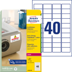 AVERY ZW. Etiketten          45,7×25,4mm L6140-20  Kraft                800 Stück