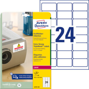 AVERY ZW. Etiketten          63,5×33,9mm L6141-20  Kraft                480 Stück