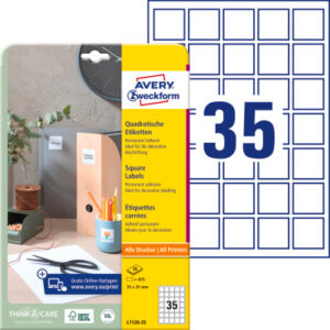 AVERY ZW. Etiketten QR Code      35x35mm L7120-25  blickdicht           875 Stück