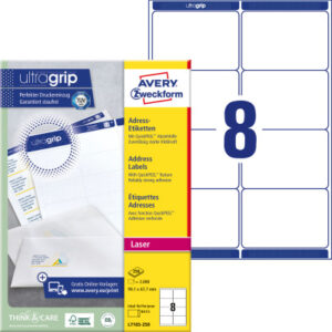 AVERY ZW. Adressetiketten    99,1x67,7mm L7165-250 weiss      2000 Stk./250 Blatt