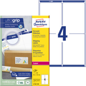 AVERY ZW. Versandetiketten    99,1x139mm L7169-100 weiss       400 Stk./100 Blatt