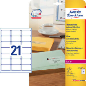 AVERY ZW. Adressetiketten    63,5x38,1mm L7560-25                       525 Stück