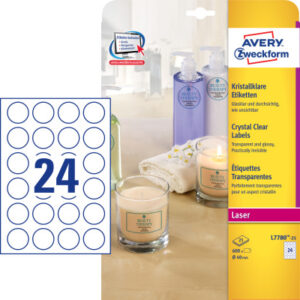 AVERY ZW. Etiketten                   A4 L7780-25  transparent          600 Stück
