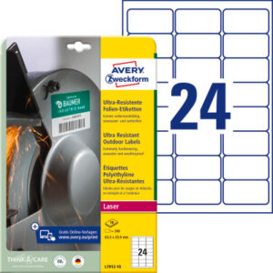 AVERY ZW. Etiketten          63,5x33,9mm L7912-10  weiss          ultra-resistant