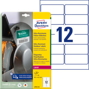 AVERY ZW. Etiketten          99,1x42,3mm L7913-10  weiss,ultra-resistent 10 Blatt