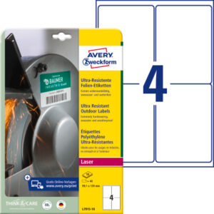 AVERY ZW. Etiketten           99,1x139mm L7915-10  weiss          ultra-resistant