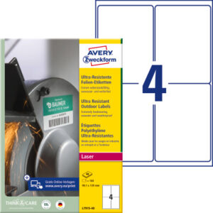 AVERY ZW. Etiketten           99.1x139mm L7915-40  weiss, matt, A4       40 Blatt