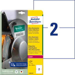 AVERY ZW. Etiketten            210x148mm L7916-10  weiss          ultra-resistant