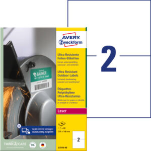 AVERY ZW. Etiketten            210x148mm L7916-40  weiss, matt, A4       40 Blatt