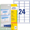 AVERY ZW. Tiefkühletiketten  63,5x33,9mm L7970-25                       600 Stück