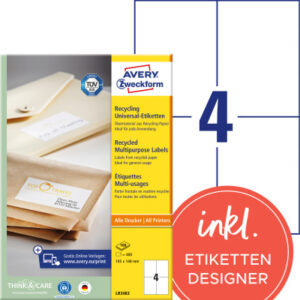 AVERY ZW. Etiketten            105x148mm LR3483    recycling            400 Stück