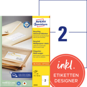 AVERY ZW. Etiketten            210x148mm LR3655    recycling            200 Stück