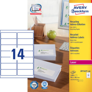 AVERY ZW. Adressetiketten    99,1x38,1mm LR7163100 recycling           1400 Stück