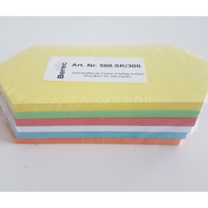 BEREC     Karten 6-farbig ass. 560.SK300 Rhomben 200x95mm      300 Stk.