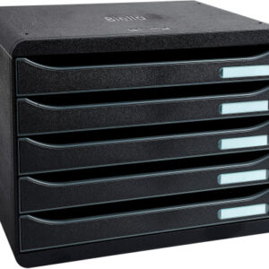 BIELLA    Schubladenbox quer  BIGBOX A4+ 30871402  schwarz, 5 Schubladen