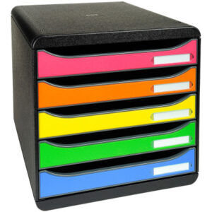 BIELLA    Schubladenbox PLUS  BIGBOX A4+ 30979802  schwarz/Harlekin, 5 Schubl.