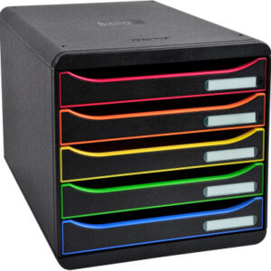BIELLA    Schubladenbox PLUS  BIGBOX A4+ 30991402  schwarz/Harlekin, 5 Schubl.