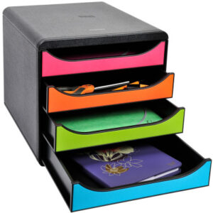 BIELLA    Schubladenbox BIGBOX       A4+ 31049802  schwarz/Harlekin, 4 Schubl.
