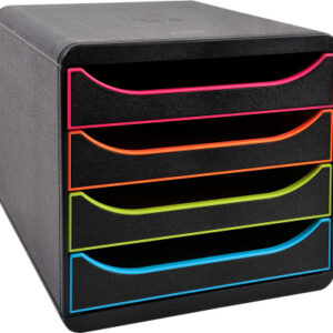 BIELLA    Schubladenbox BIGBOX       A4+ 31091402  schwarz/Harlekin, 4 Schubl.