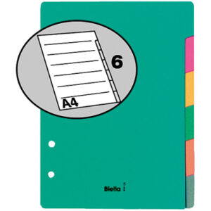 BIELLA    Kartonregister              A5 46052600U pastell               6-teilig