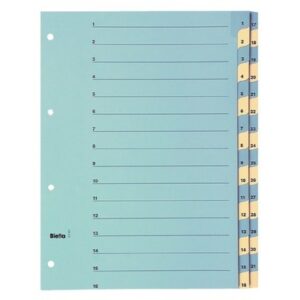 BIELLA    Kartonregister 210g         A4 46244300U blau/gelb                 1-31