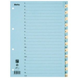 BIELLA    Kartonregister 210g         A4 46244400U blau/gelb        A-Z 24-teilig