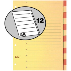 BIELLA    Kartonregister              A4 46444100U braun/beige          12-teilig