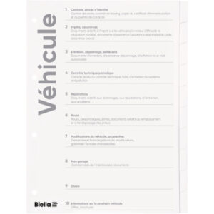 BIELLA    Register Karton Expert      A4 465011291 Fahrzeug FR          10-teilig