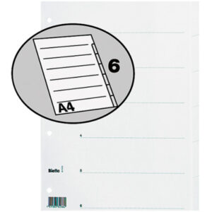 BIELLA    Kartonregister              A4 46540601U weiss                 6-teilig