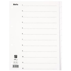 BIELLA    Kartonregister              A4 46541201U weiss                12-teilig