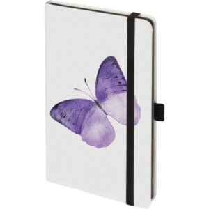 BIELLA    Notizbuch KompagnonWhiteTrend 58453374  Butterfly,gepunkt. 12.5x19.5cm