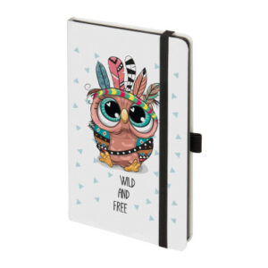 BIELLA    Notizbuch Kompagnon WhiteTrend 58453376  Owl, gepunktet     12.5x19.5cm