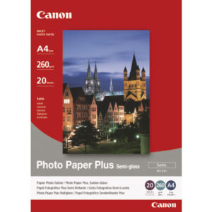 CANON     Photo Paper Plus 260g       A4 SG201A4   PIXMA, semi-glossy    20 Blatt
