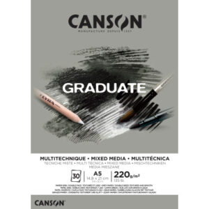 CANSON    Graduate Mixed Media        A5 400110370 20 Blatt, grau, 220g