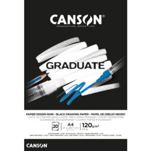 CANSON    Graduate Zeichenpapier      A4 400110386 20 Blatt, schwarz, 120g