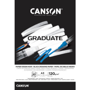CANSON    Graduate Zeichenpapier      A3 400110387 20 Blatt, schwarz, 120g
