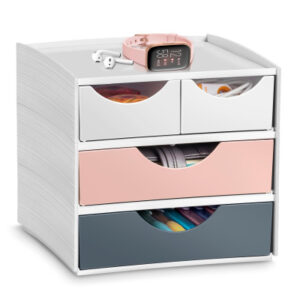 CEP       Schubladenbox MyCube Mineral 3-211     4 Schubl.      weiss/grau/pink