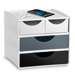 CEP       Schubladenbox MyCube Mineral 3-211     4 Schubl.   weiss/grau/schwarz