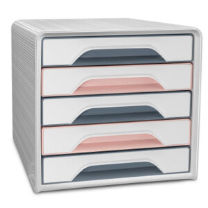 CEP       Schubladenbox Smoove Mineral 7-111     5 Schubladen   weiss/grau/pink